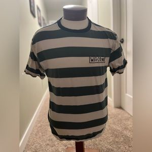 WELCOME SKATE striped shirt .